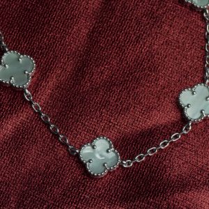 Clover Pearl Bracelet - Mother of Pearl Four Leaf Clover Silver