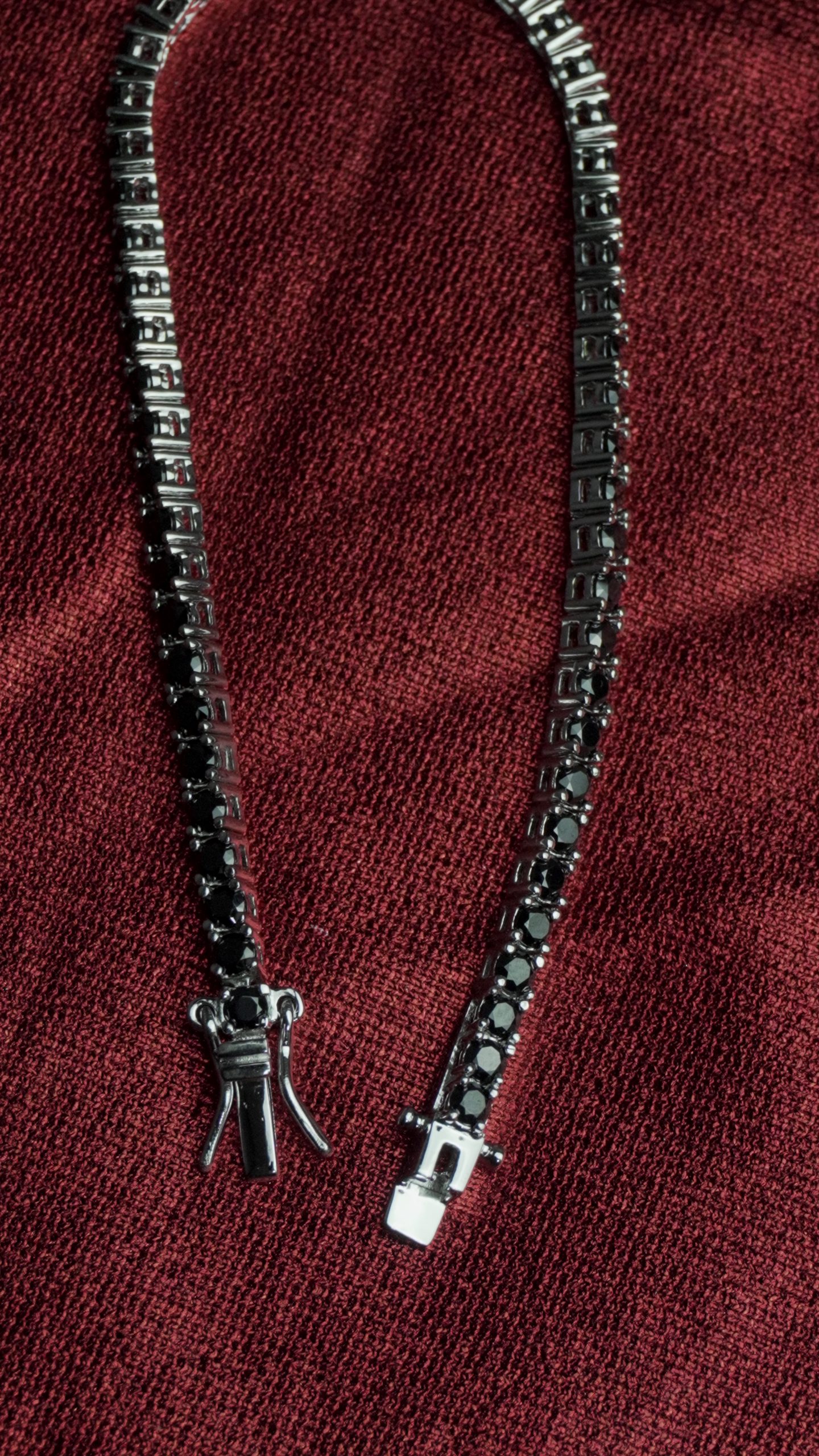 Tennis Bracelet Sterling Silver Waterway Bracelet - Black Silver