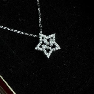 Baguette Star Necklace Silver