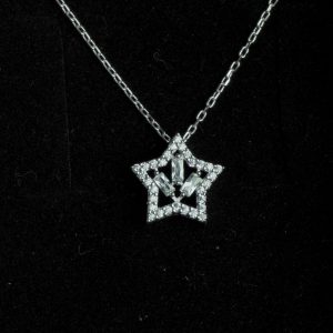 Baguette Star Necklace Silver