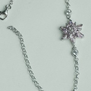 Pink Lotus Bracelet Silver