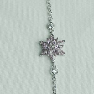 Pink Lotus Bracelet Silver Pink Lotus Bracelet Silver