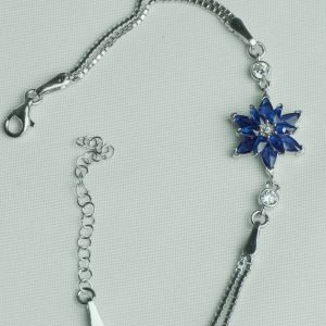 Blue Lotus Bracelet Silver