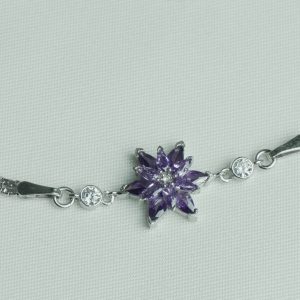 Amethyst Lotus Bracelet Silver
